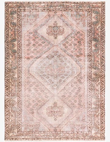 4' 7 x 6' 5 Hand Knotted Ultra Vintage Persian Wool Rug
