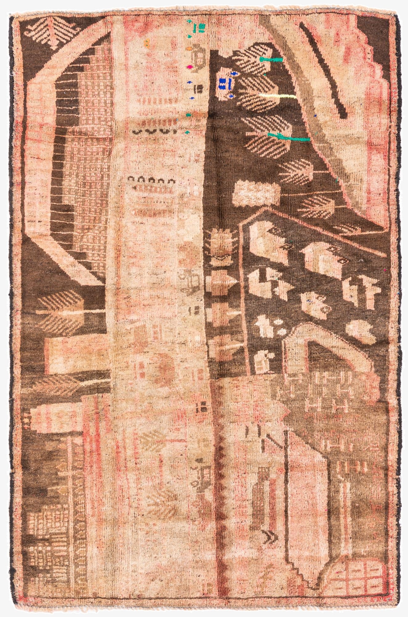 3' x 4' 6  Hand Knotted Ultra Vintage Persian Wool Rug