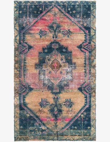 4' x 6' 10 Hand Knotted Ultra Vintage Persian Wool Rug