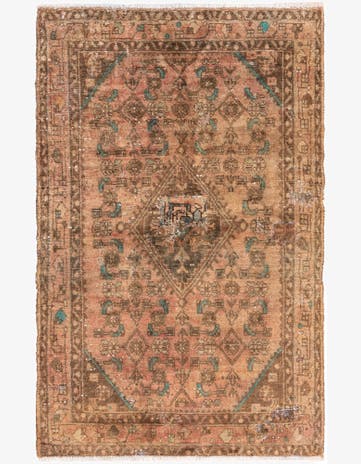 3' 4 x 5' 4 Hand Knotted Ultra Vintage Persian Wool Rug