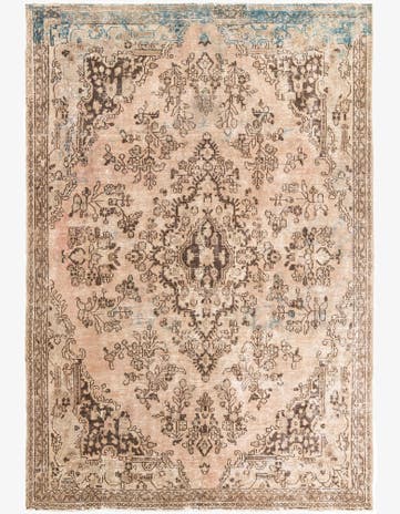 7' x 10' 2 Hand Knotted Ultra Vintage Persian Wool Rug