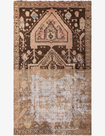 3' 7 x 6' 1 Hand Knotted Ultra Vintage Persian Wool Rug