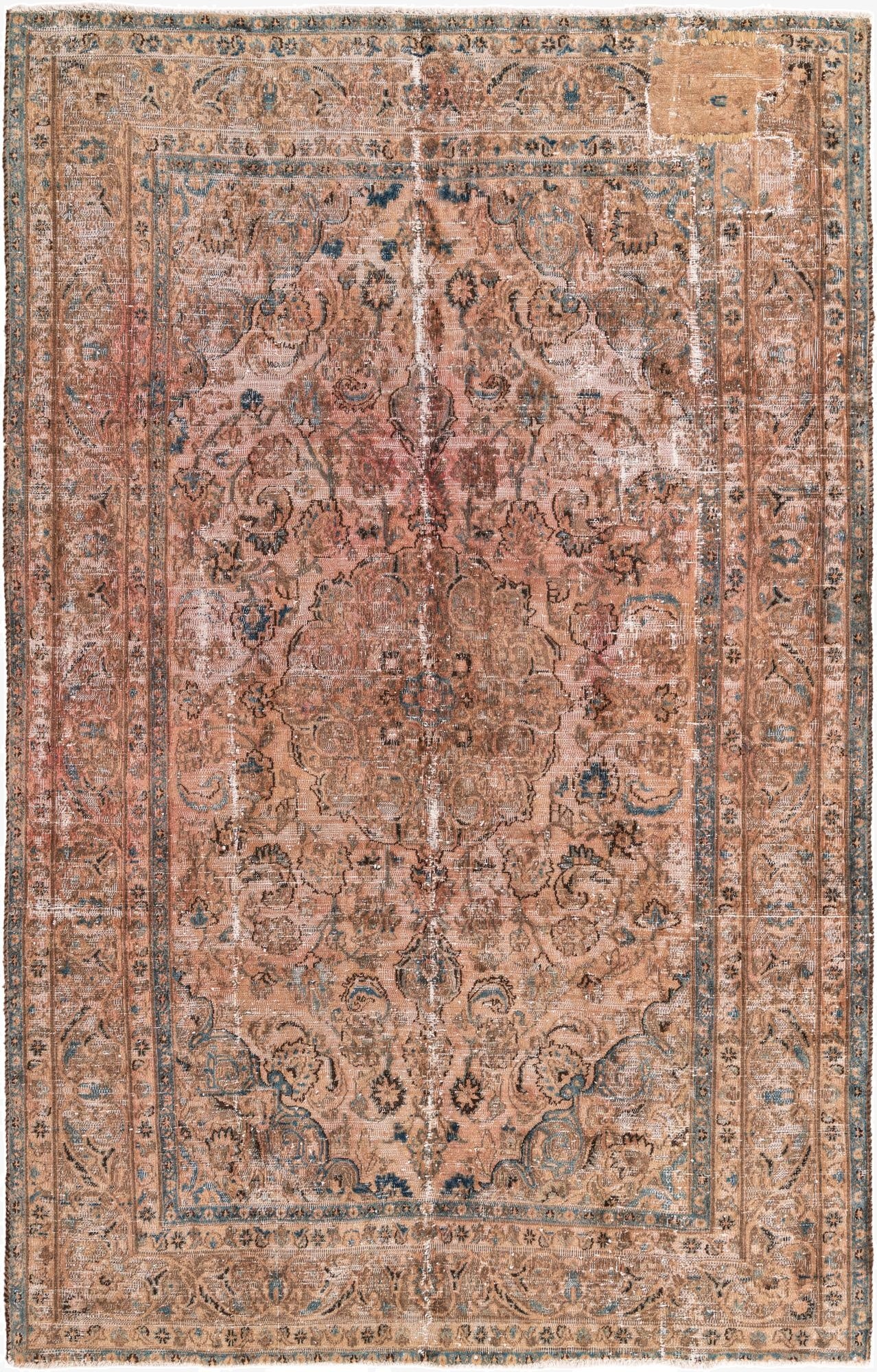 6' 2 x 9' 10  Hand Knotted Ultra Vintage Persian Wool Rug