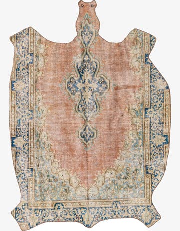 4' 5 x 6' 4 Hand Knotted Ultra Vintage Persian Wool Rug