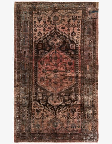 4' 1 x 6' 10 Hand Knotted Ultra Vintage Persian Wool Rug