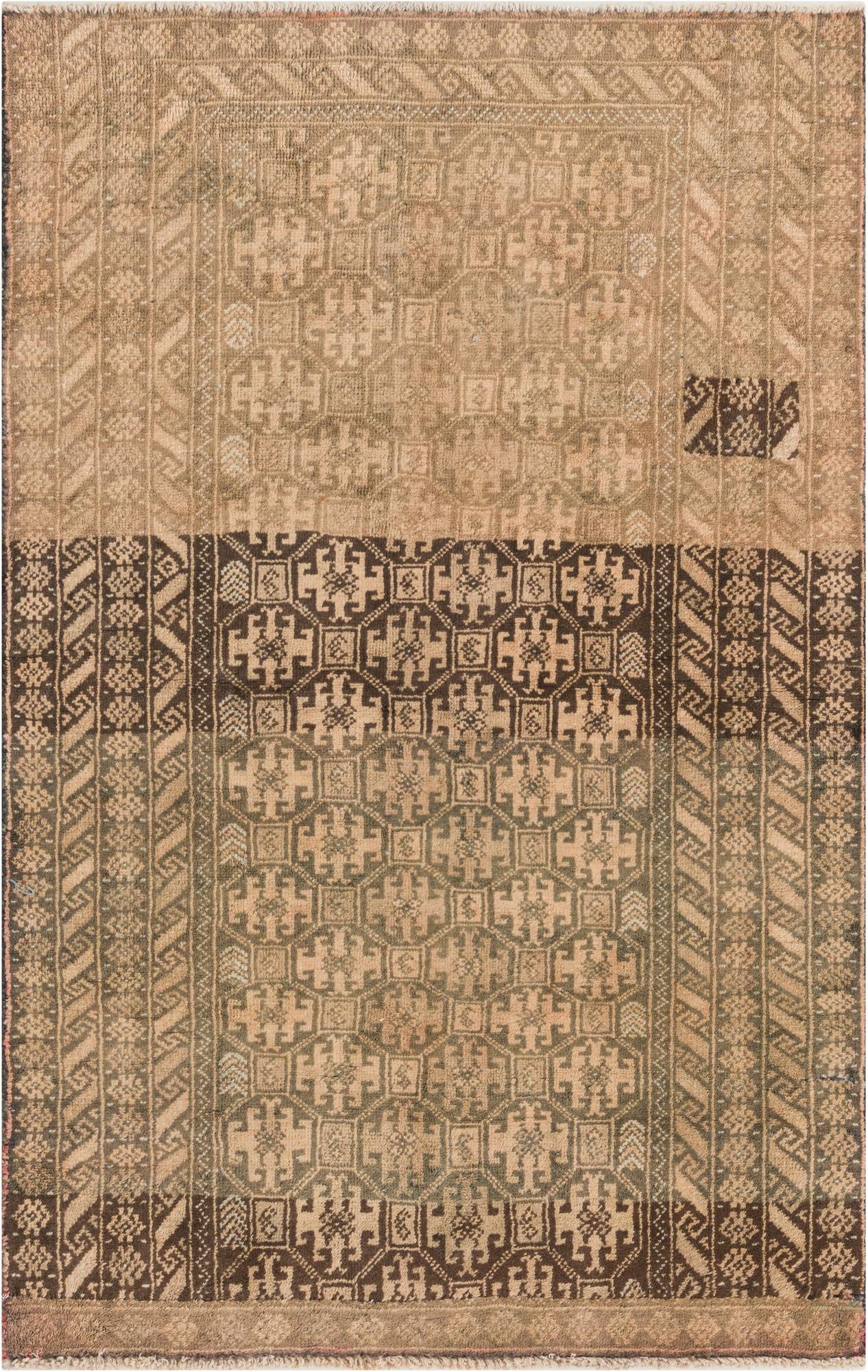 3' x 4' 8  Hand Knotted Ultra Vintage Persian Wool Rug