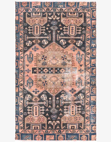 3' 8 x 6' 4 Hand Knotted Ultra Vintage Persian Wool Rug