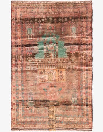 3' 8 x 5' 10 Hand Knotted Ultra Vintage Persian Wool Rug