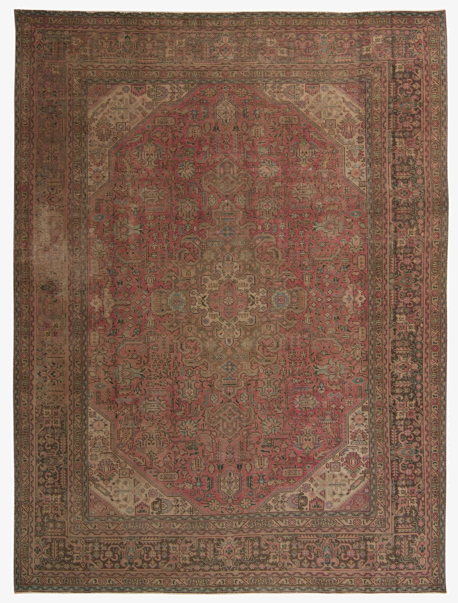 9' 8 x 12' 8  Hand Knotted Ultra Vintage Persian Wool Rug