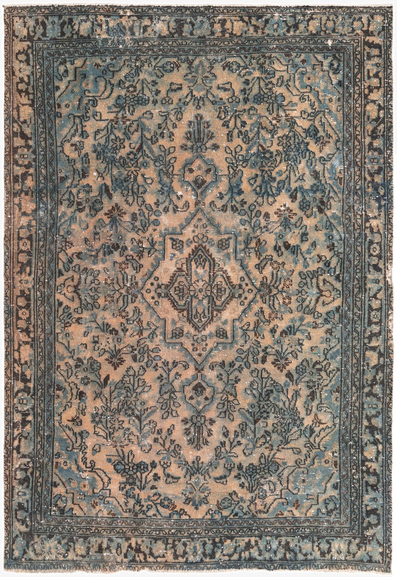 6' 6 x 9' 8  Hand Knotted Ultra Vintage Persian Wool Rug