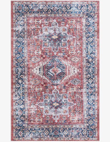 Rust Red Washable Yara Rug