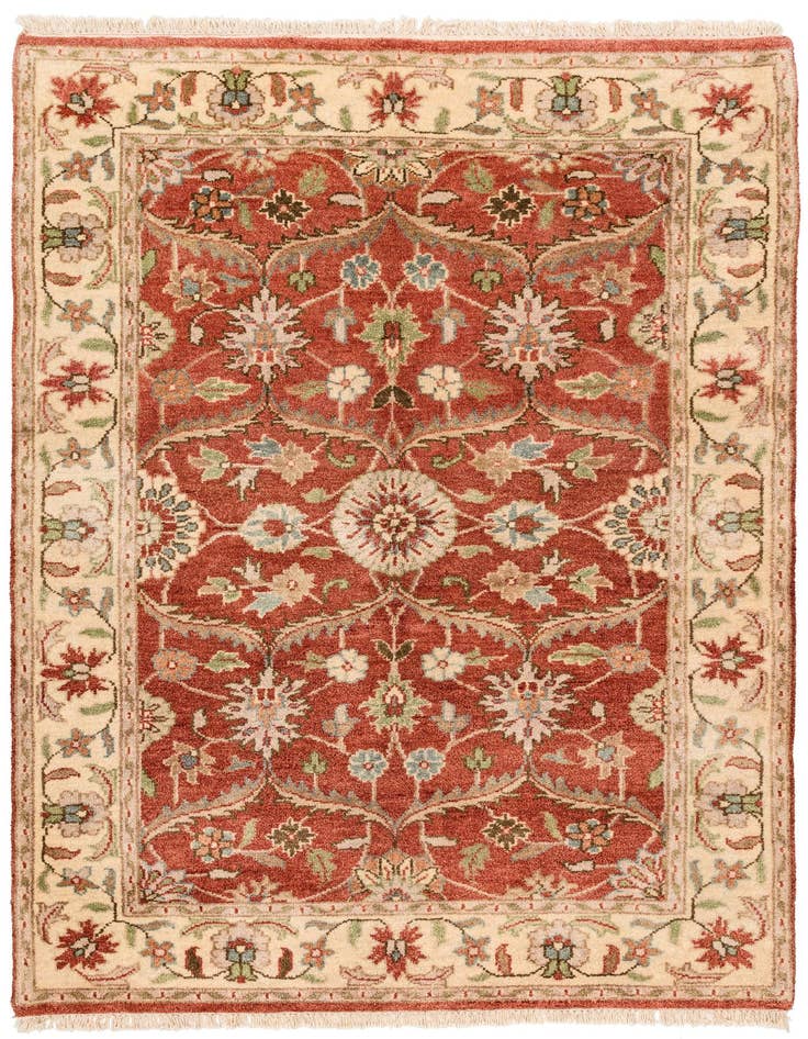 Detail image of 4' 7 x 6' 4 Hand Knotted Ziegler Wool Rug
