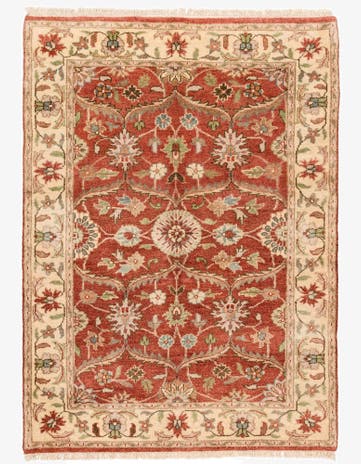 4' 7 x 6' 4 Hand Knotted Ziegler Wool Rug