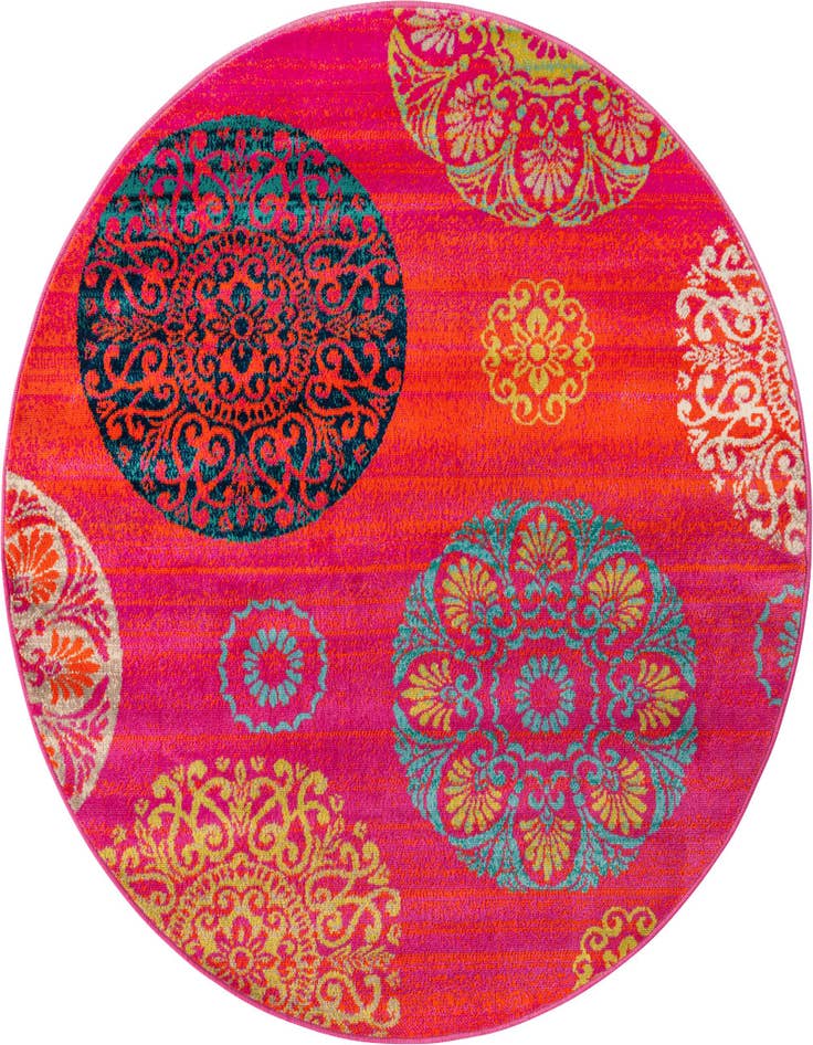 Detail image of 5' 3 x 5' 3 Azalea Round Rug