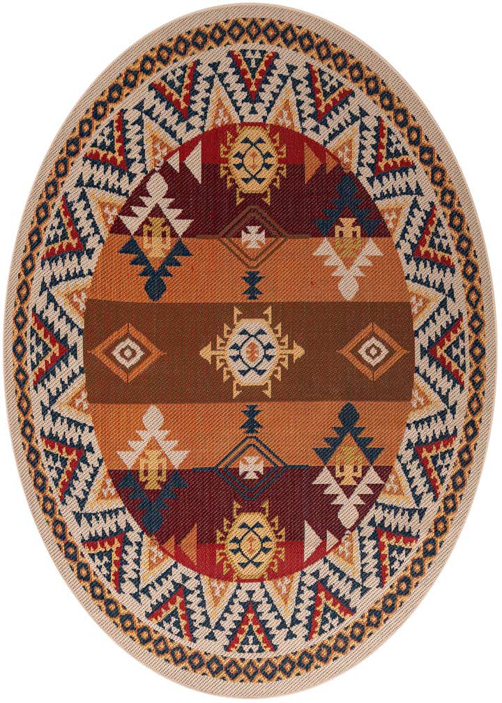 7' 10 x 7' 10 Easy-Clean Baja Indoor / Outdoor Round Rug