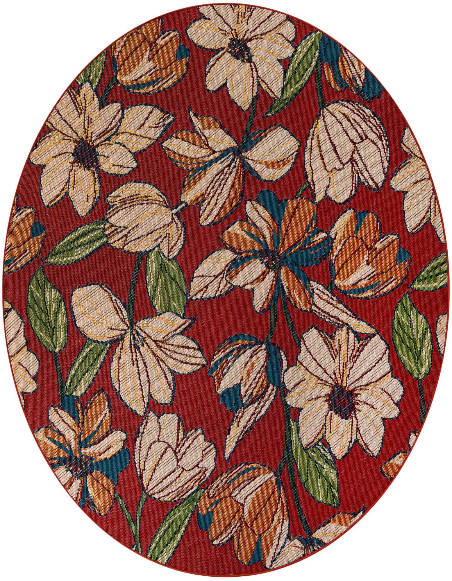 7' 10 x 7' 10 Easy-Clean Baja Indoor / Outdoor Round Rug