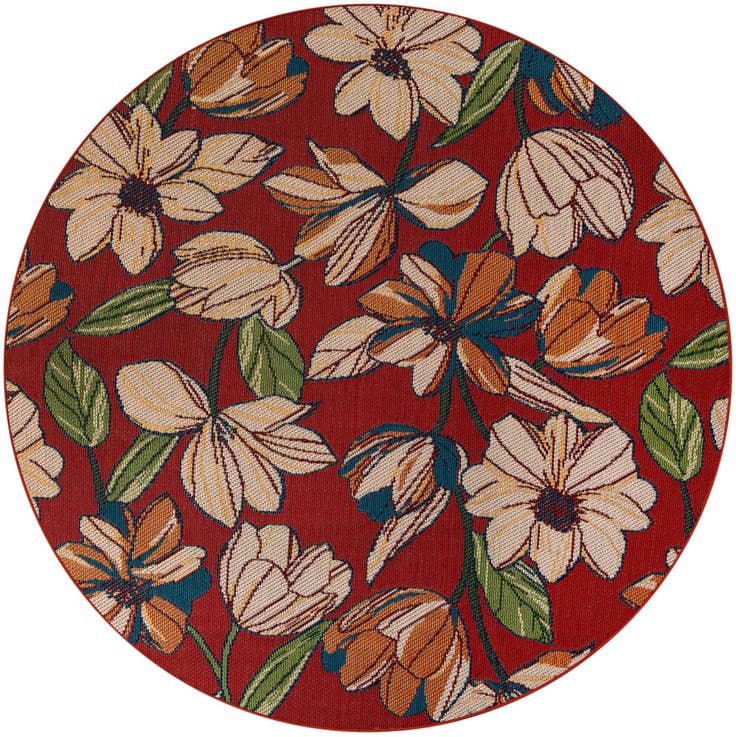 Detail image of 7' 10 x 7' 10 Easy-Clean Baja Indoor / Outdoor Round Rug