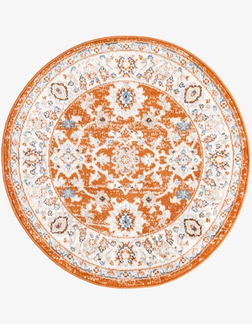 Rust Red Charlotte Round Rug