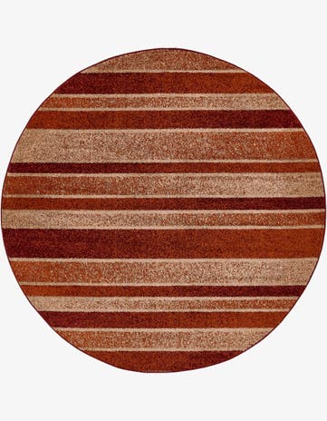Rust Red Equinox Round Rug