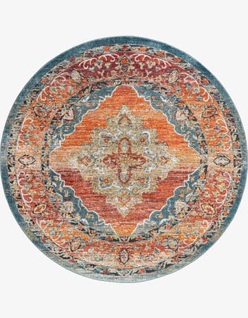 Rust Red Isabella Round Rug