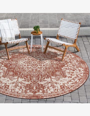 7' x 7' Easy-Clean Jill Zarin Indoor / Outdoor Round Rug