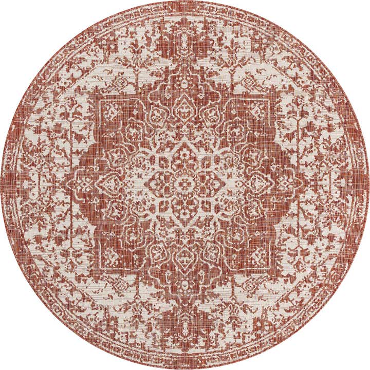 6' 7 x 6' 7 Easy-Clean Jill Zarin Dubai Indoor / Outdoor Round Rug