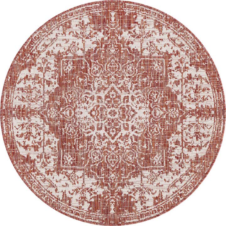 4' x 4' Easy-Clean Jill Zarin Dubai Indoor / Outdoor Round Rug