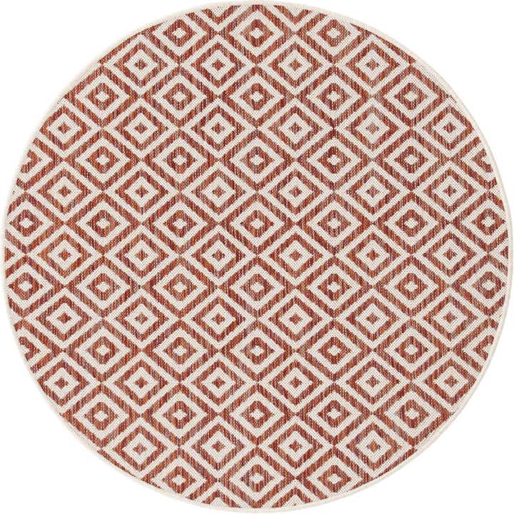 4' x 4' Easy-Clean Jill Zarin Costa Rica Indoor / Outdoor Round Rug