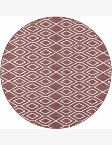 Rust Red Easy-Clean Jill Zarin Indoor / Outdoor Round Rug