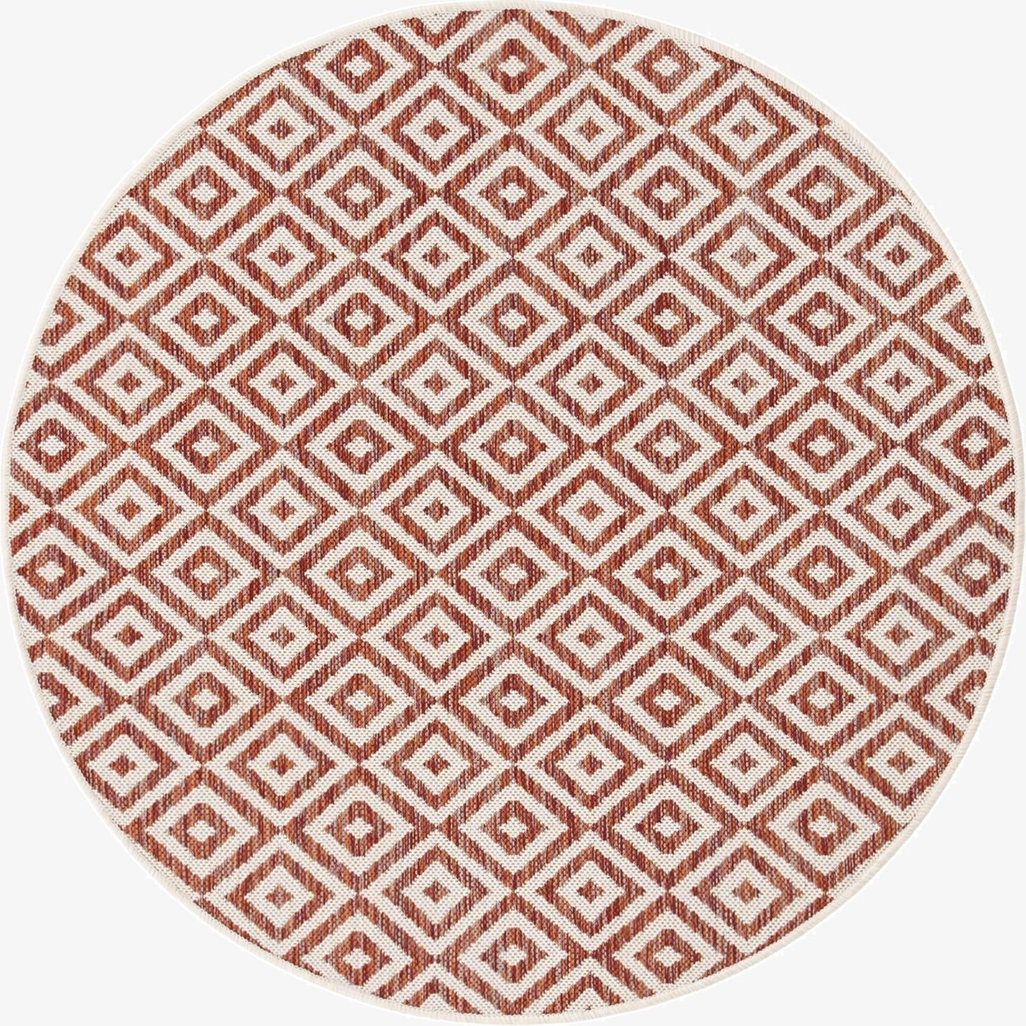 4' x 4'  Washable Jill Zarin Costa Rica Indoor / Outdoor Round Rug