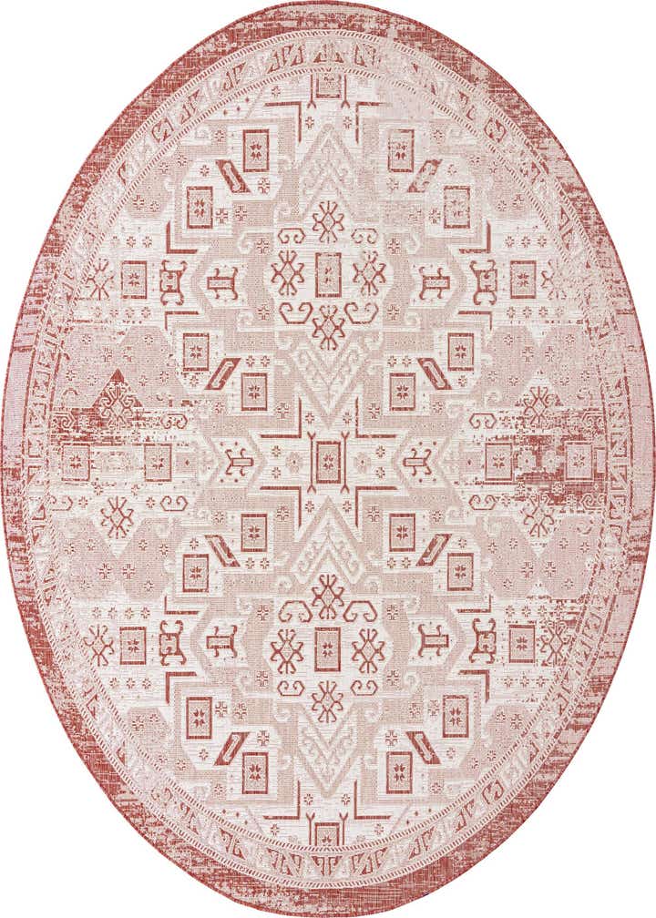 10' x 10' Easy-Clean Aztec Indoor / Outdoor Round Rug