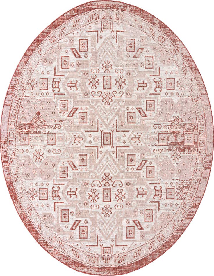 Detail image of 10' x 10' Easy-Clean Aztec Indoor / Outdoor Round Rug