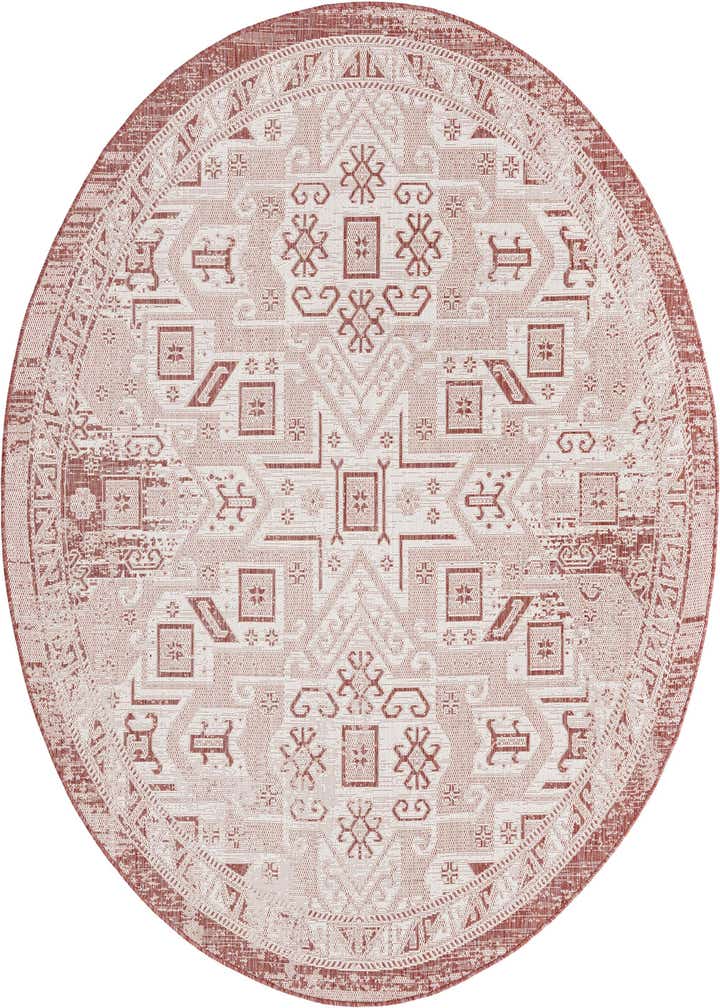 7' 10 x 7' 10 Easy-Clean Aztec Indoor / Outdoor Round Rug