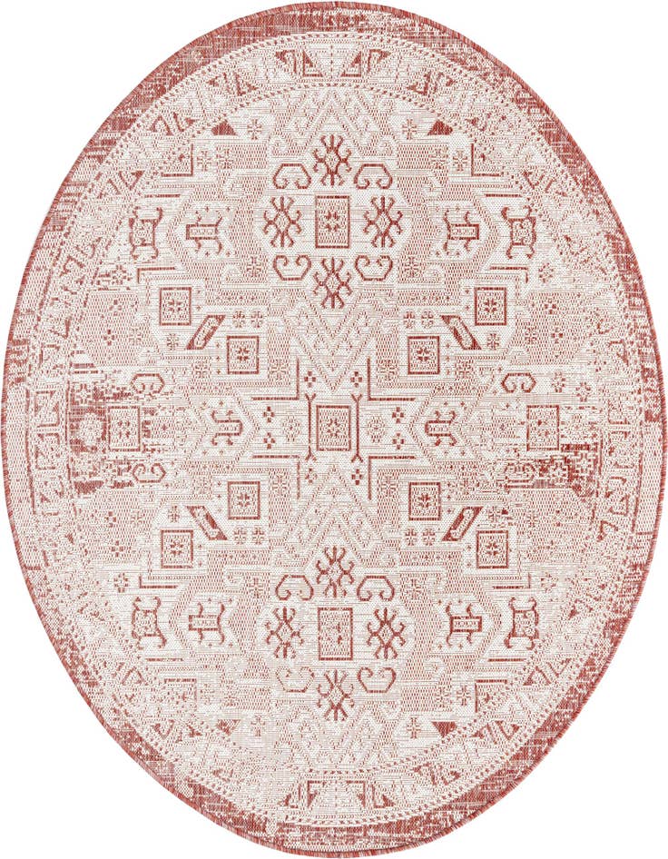 Detail image of 5' 3 x 5' 3 Easy-Clean Aztec Indoor / Outdoor Round Rug
