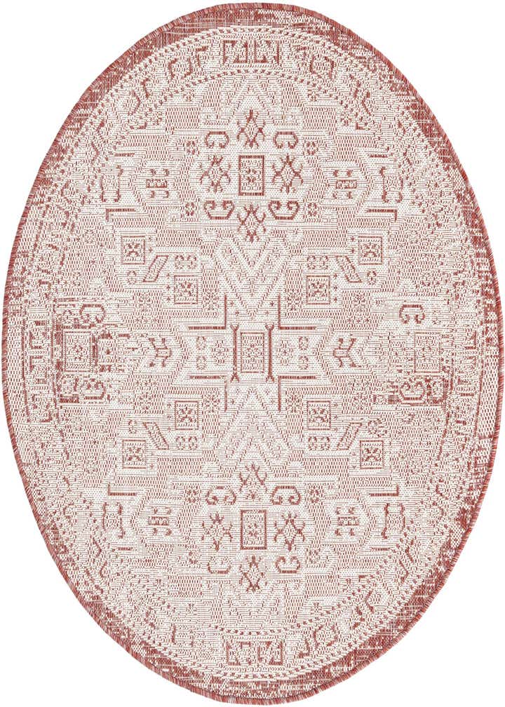4' x 4' Easy-Clean Aztec Indoor / Outdoor Round Rug