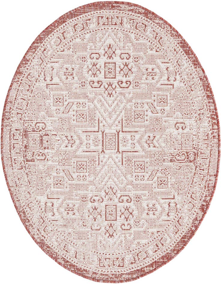 Detail image of 4' x 4' Easy-Clean Aztec Indoor / Outdoor Round Rug