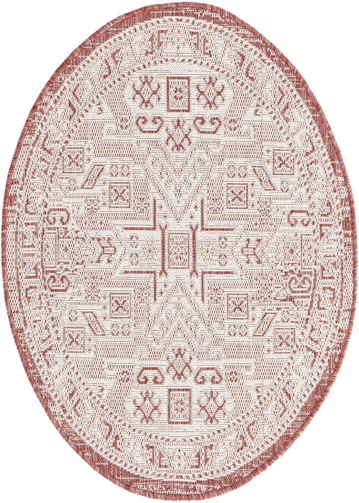3' x 3' Easy-Clean Aztec Indoor / Outdoor Round Rug