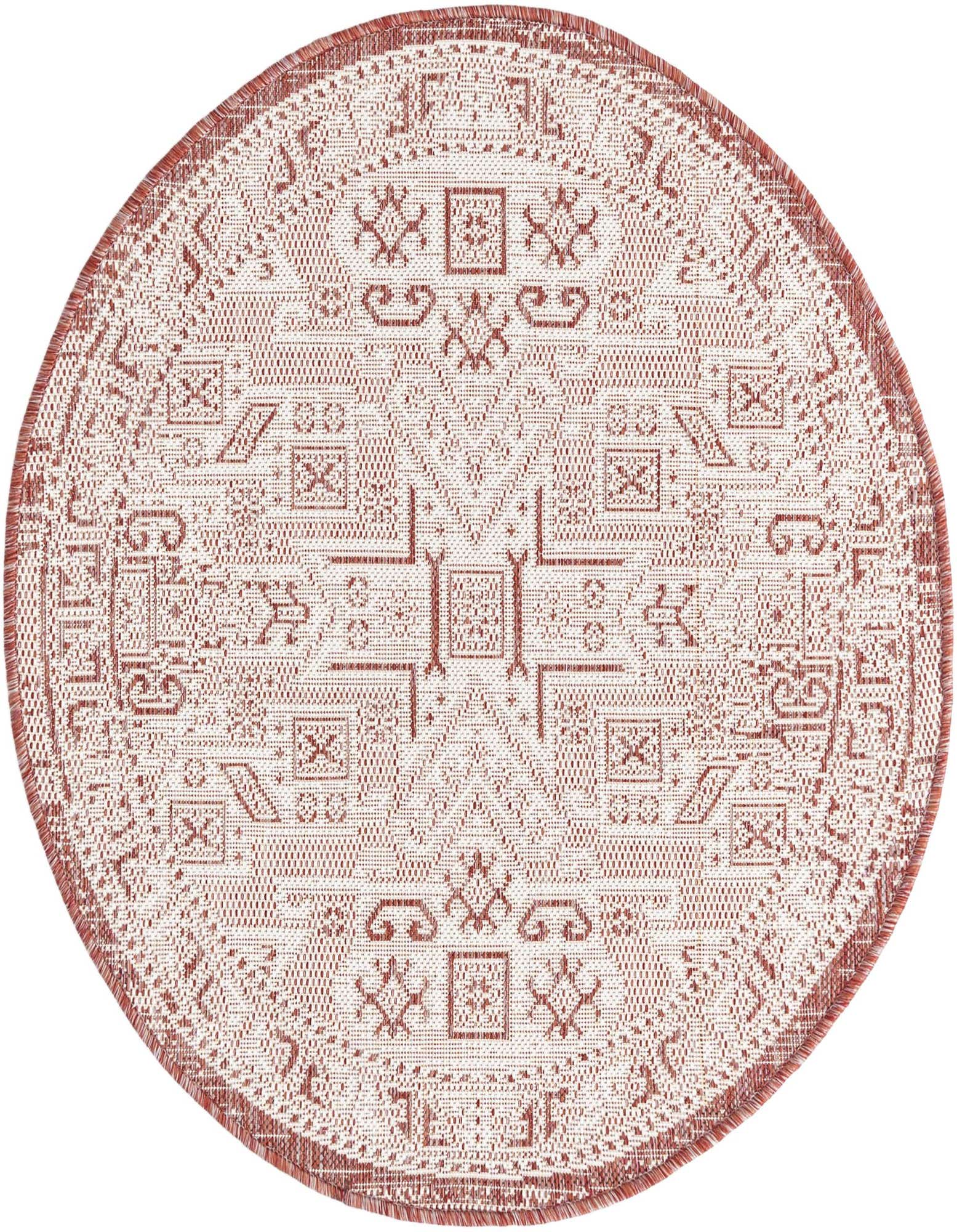 3' x 3' Easy-Clean Aztec Indoor / Outdoor Round Rug
