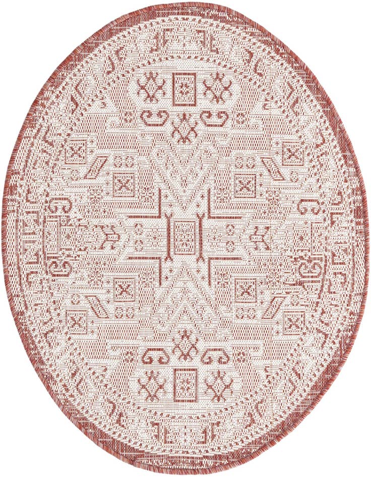 Detail image of 3' x 3' Easy-Clean Aztec Indoor / Outdoor Round Rug