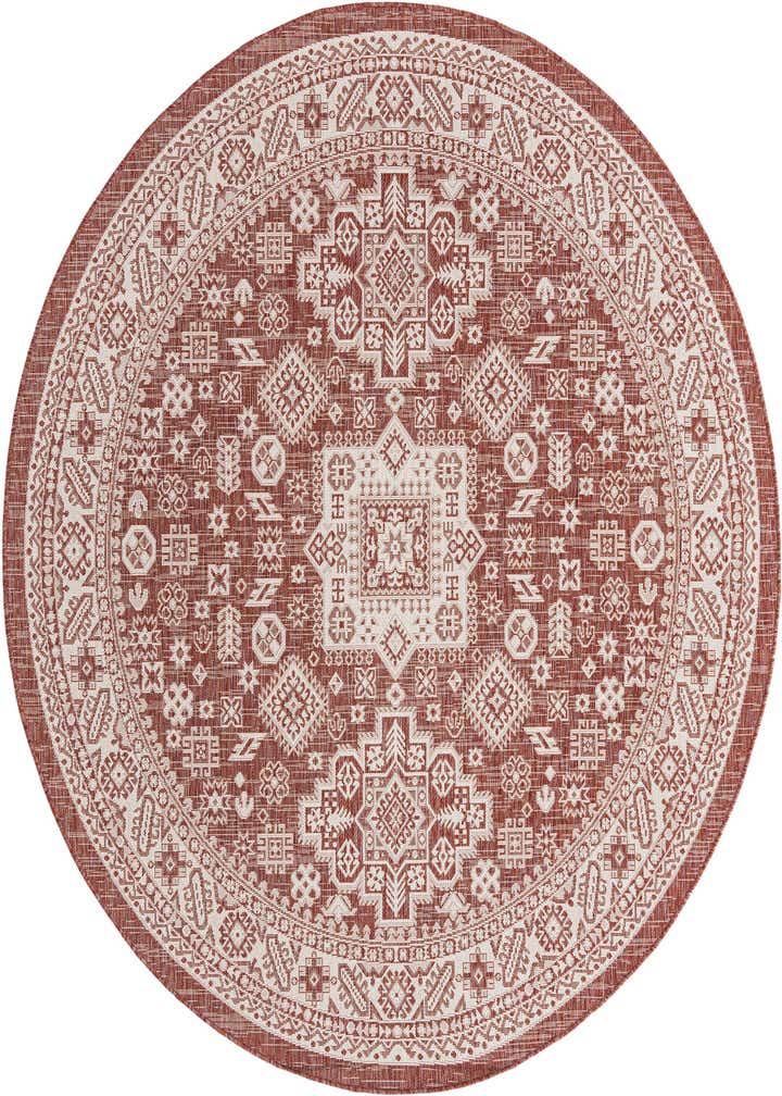 7' 10 x 7' 10 Easy-Clean Aztec Indoor / Outdoor Round Rug