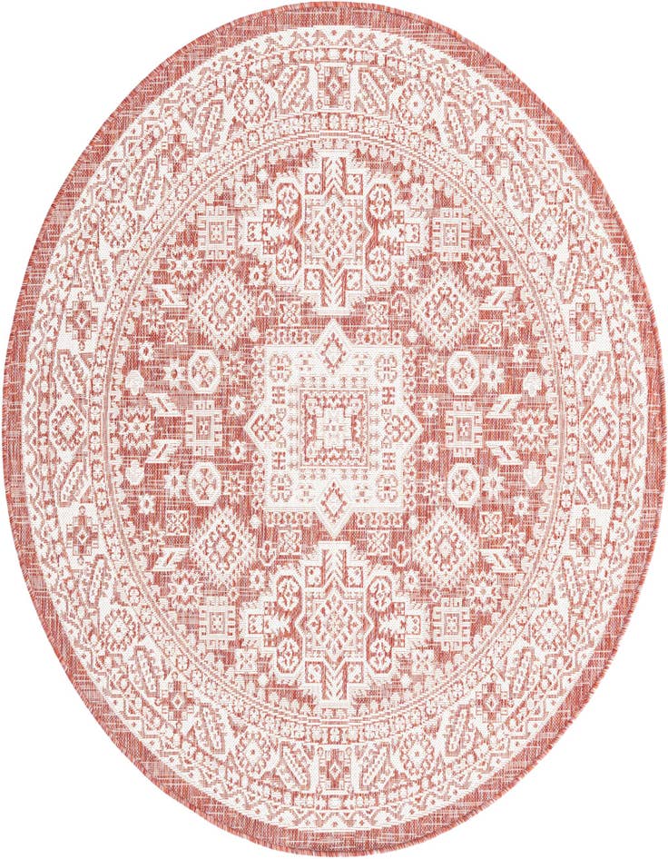 Detail image of 5' 3 x 5' 3 Easy-Clean Aztec Indoor / Outdoor Round Rug