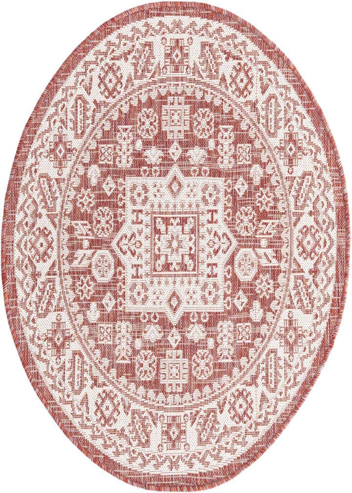 3' x 3' Easy-Clean Aztec Indoor / Outdoor Round Rug