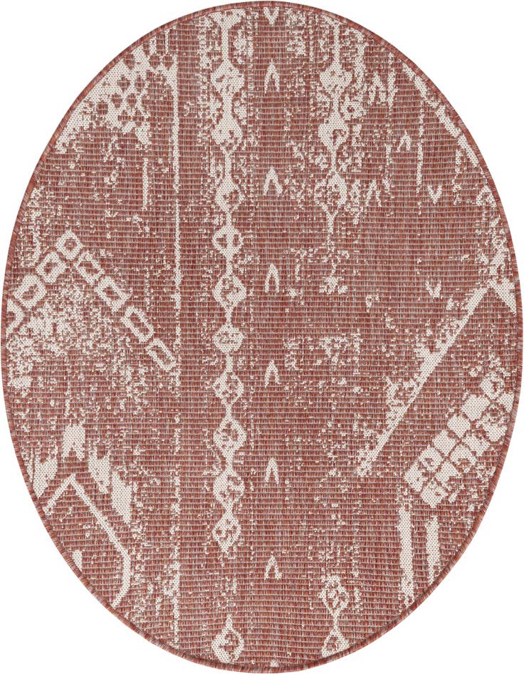 Detail image of 4' x 4' Easy-Clean Bohemian Indoor / Outdoor Round Rug
