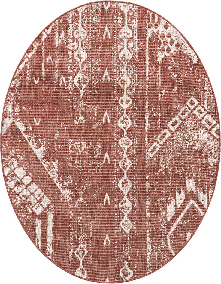 Detail image of 6' x 6' Easy-Clean Bohemian Indoor / Outdoor Round Rug