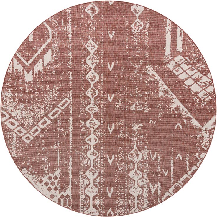 Detail image of 10' 8 x 10' 8 Easy-Clean Bohemian Indoor / Outdoor Round Rug