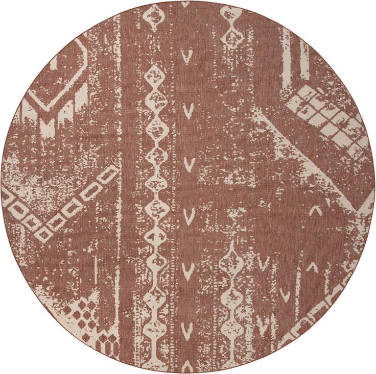Detail image of 13' x 13' Easy-Clean Bohemian Indoor / Outdoor Round Rug