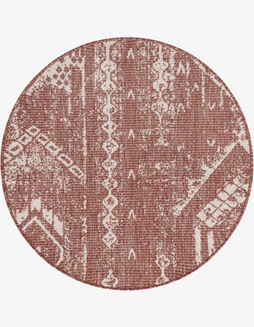 3' x 3' Easy-Clean Bohemian Indoor / Outdoor Round Rug