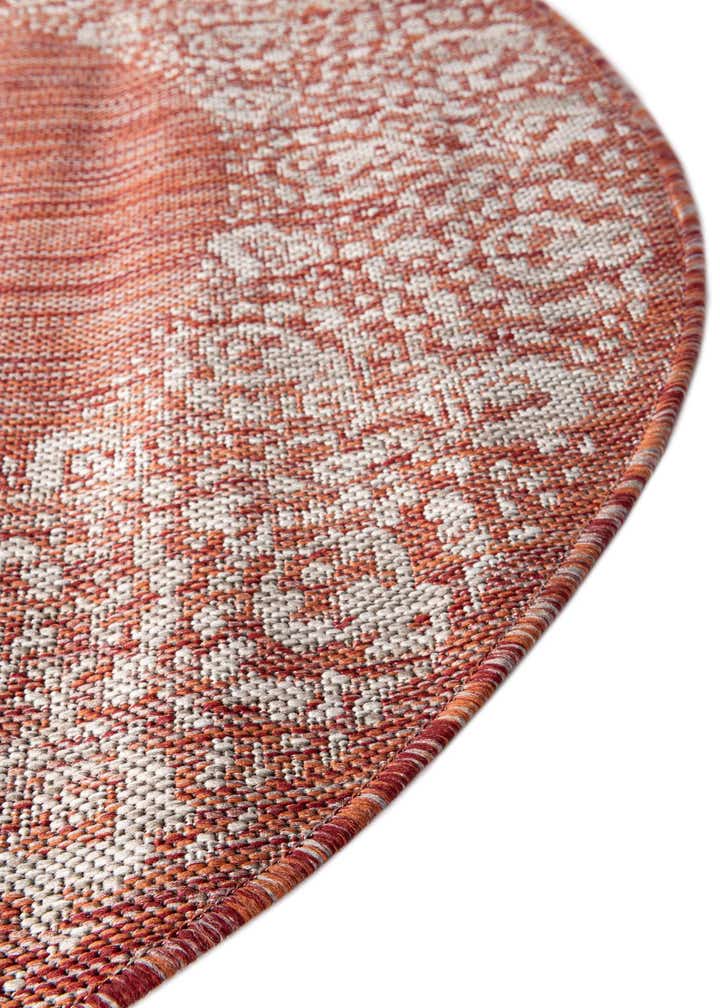 4' x 4' Easy-Clean Border Indoor / Outdoor Round Rug