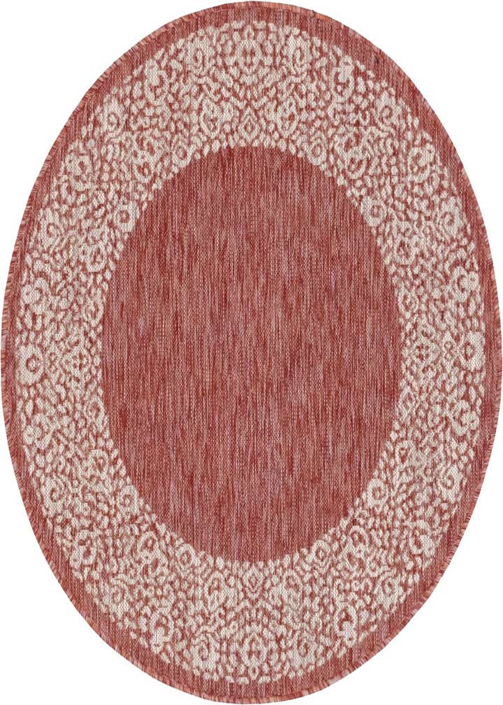 4' x 4' Easy-Clean Border Indoor / Outdoor Round Rug