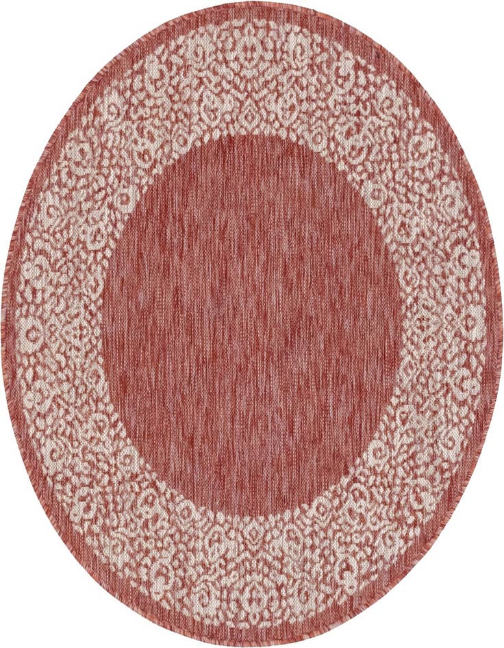 Detail image of 4' x 4' Easy-Clean Border Indoor / Outdoor Round Rug